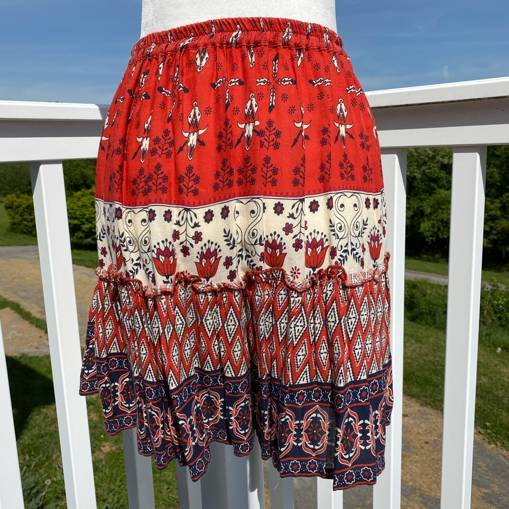Shrinking Violet Southwestern A-Line Tiered Skirt - Picture 9 of 15